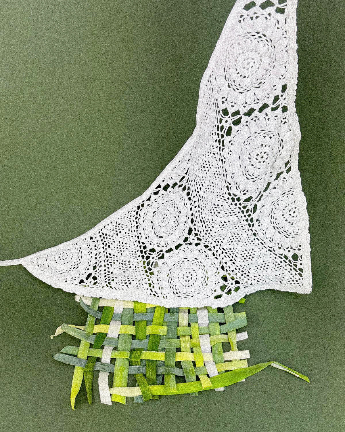 Fichu triangle ROMARIN Crochet Ecru