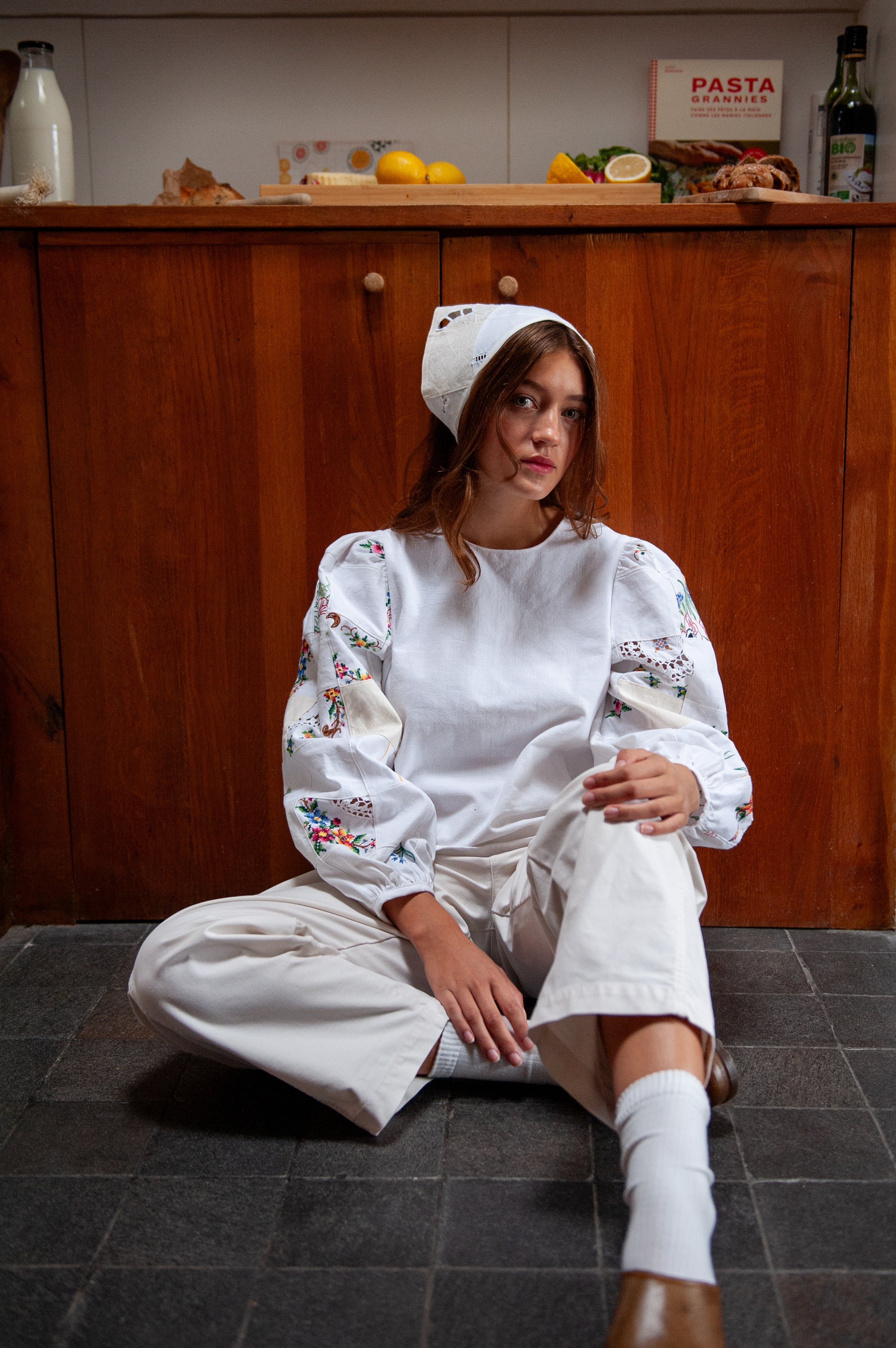 Triangle scarf ROMARIN Ecru